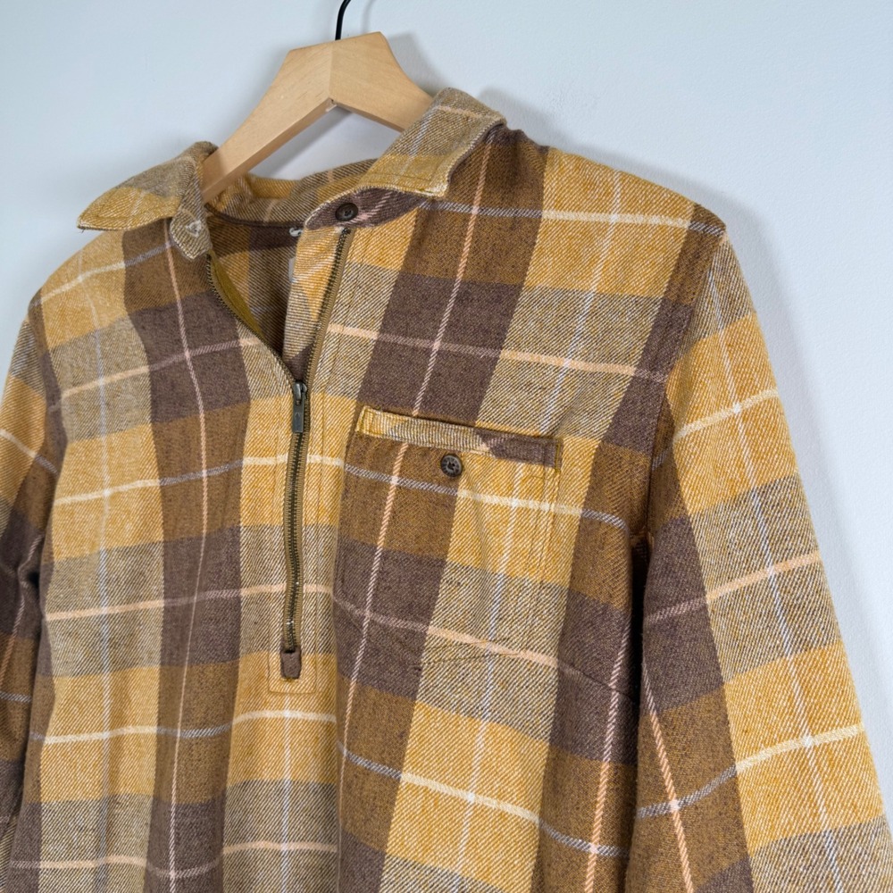 Toad&Co Mustard and Brown Plaid Button-Down Shirt - Picture 4 of 8